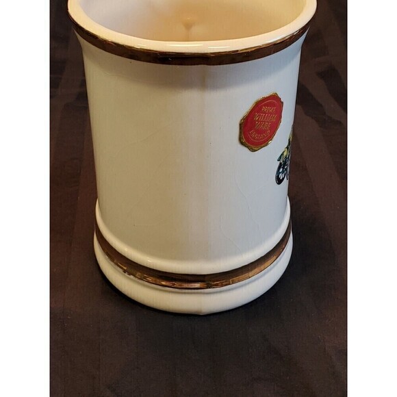 PRINCE WILLIAM WARE VINTAGE BEER STEIN ANTIQUE MORRIS AUTO 22K GOLD ENGLAND - Picture 12 of 12